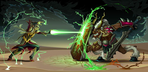 卡通游戏人物决斗矢量图素材 动漫游戏开发的创意引擎